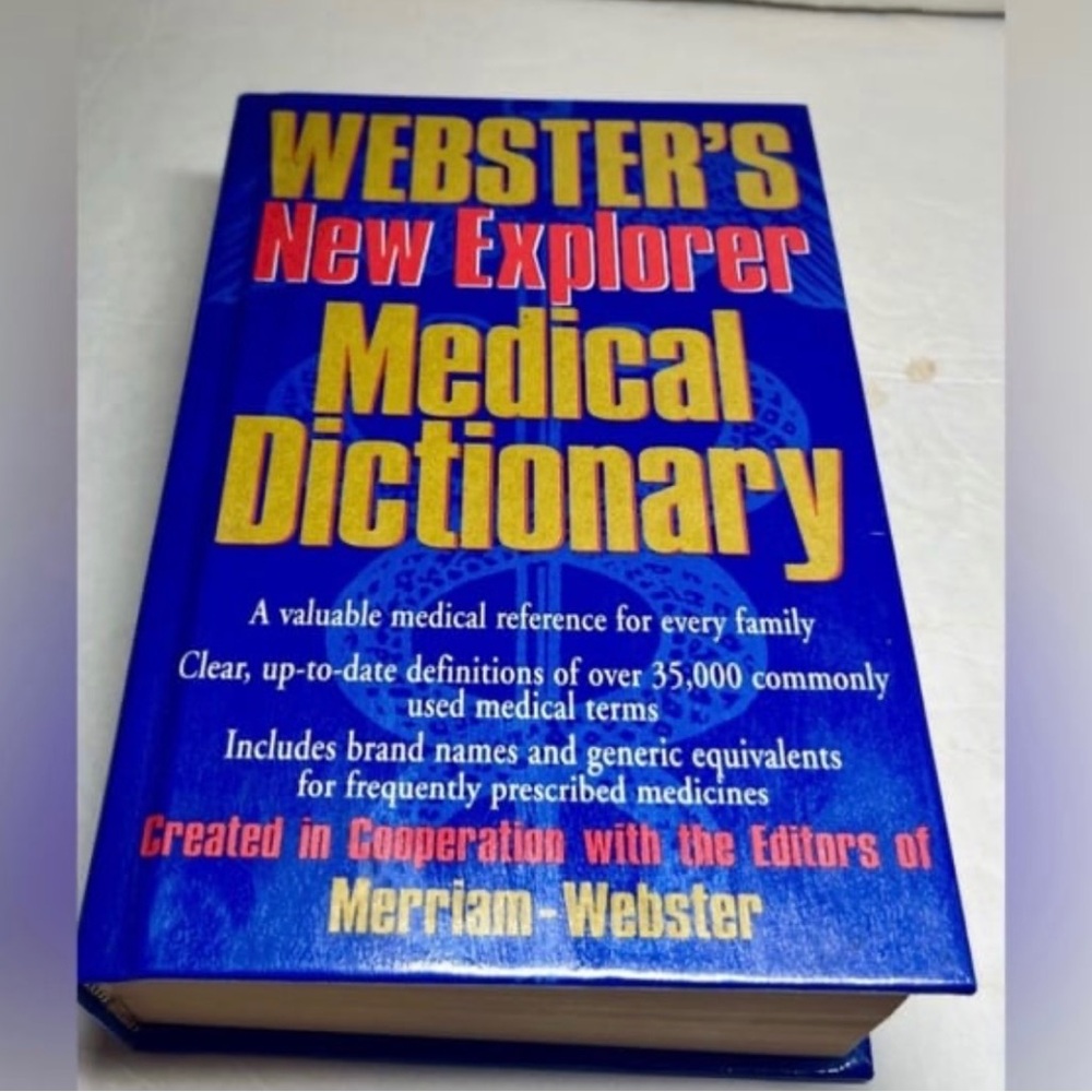 VINTAGE (1999) WEBSTER’S NEW EXPLORER MEDICAL DICTIONARY RESOURCE BOOK